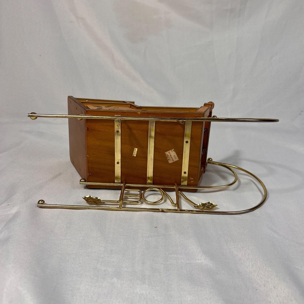 Vintage Wooden Christmas Sleigh Decor Brass NOEL Runner Holly Farmhouse Holiday - Picture 6 of 10